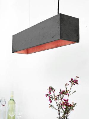 GANTlights [B4] riippuvalaisin tummanharmaan betonin ja kuparin värisenä. Furmus.fi