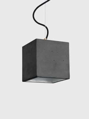 GANTlights [B5] Kuutio riippuvalaisin iso / tummanharmaan betonin ja hopean värisenä. Furmus.fi