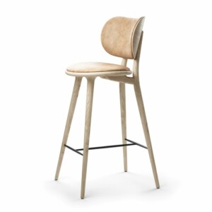 Mater High stool backrest jakkara saippuoitu tammi