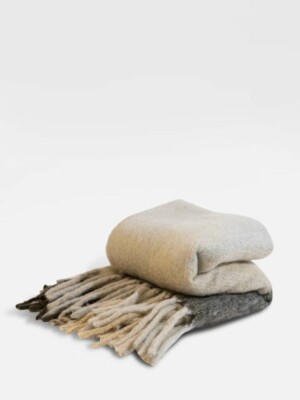 Byon Throw Check peitto beige Furmukselta